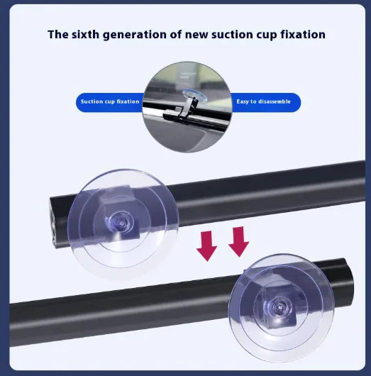 Suction cup fixation system with text indicating it's the sixth generation.