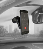 Phone car holder with magnet and phone.