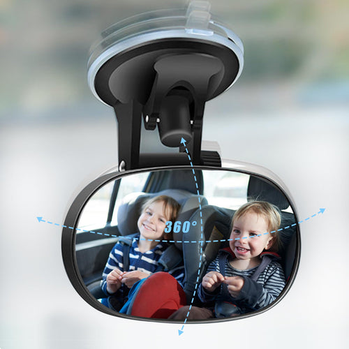 Car mirror with 360 degrees rotation.