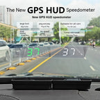 GPS HUD speedometer on a car dashboard.