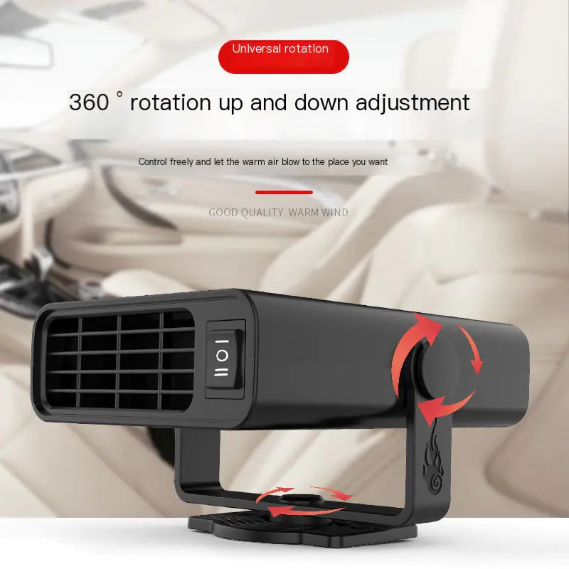 Black car air vent with 360-degree rotation feature on a blurred interior background
