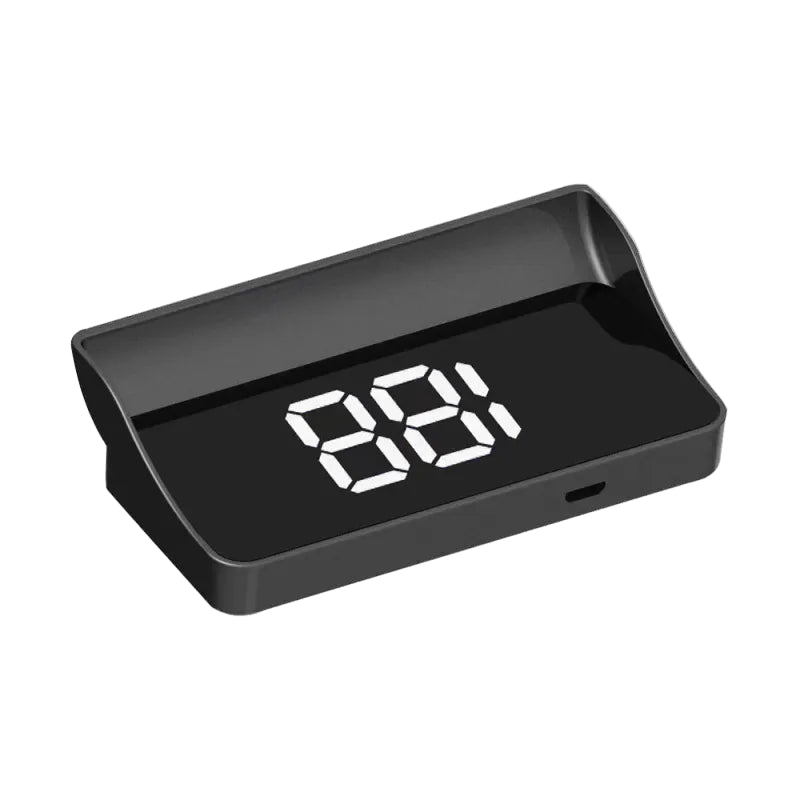 Black electronic device with digital display.