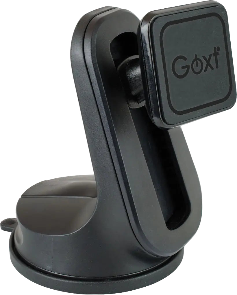 Black phone holder with 'Goxt' branding.