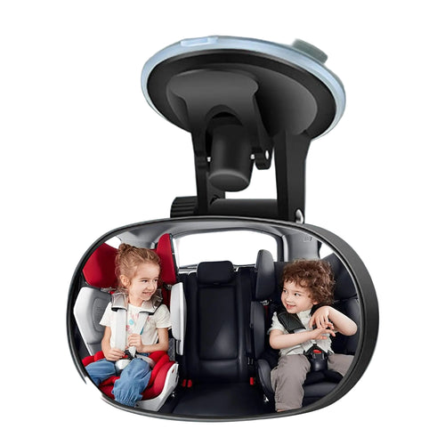 Car interior with a rearview mirror.