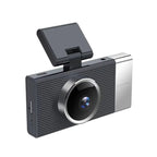 Car dashboard camera with front and rear recording capability.