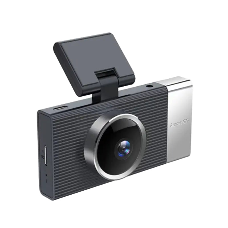 Car dashboard camera with front and rear recording capability.