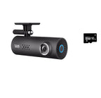 Car dashboard camera with a microSD card.